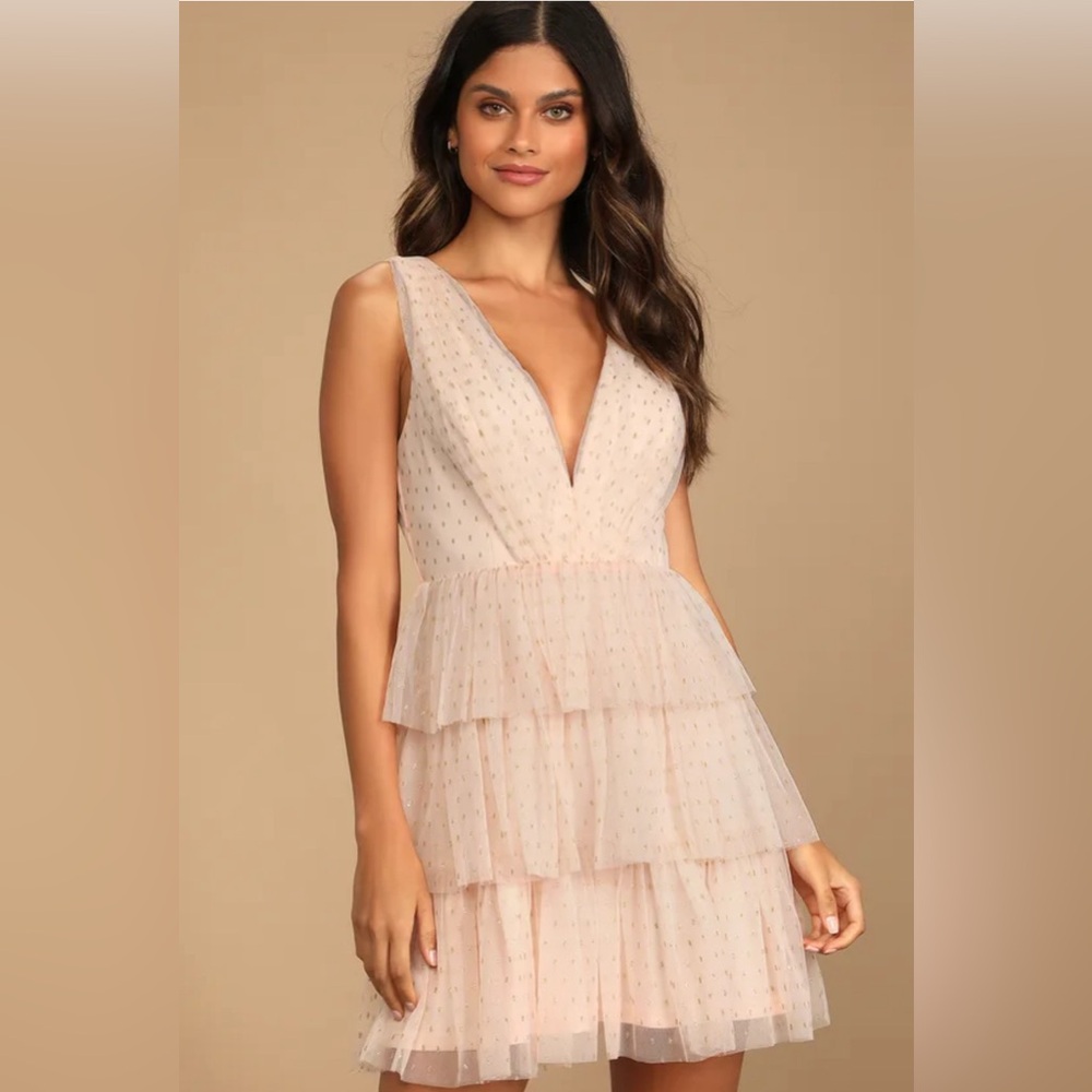 Blush pink cocktail dress